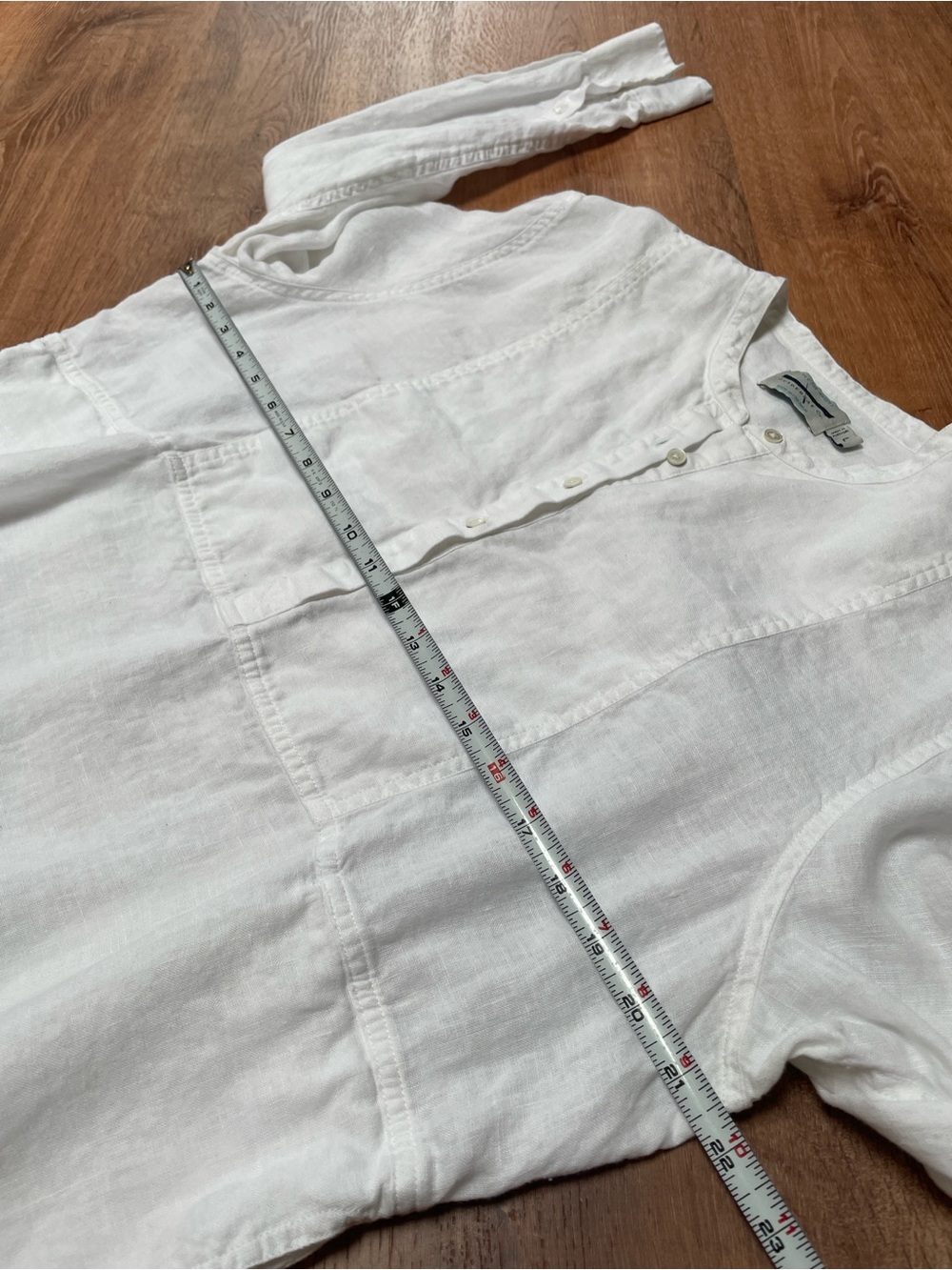 Guideboat Co. Womens Linen Tunic Blouse Top Large White Coastal‎ Beachy Pockets - Picture 10 of 11